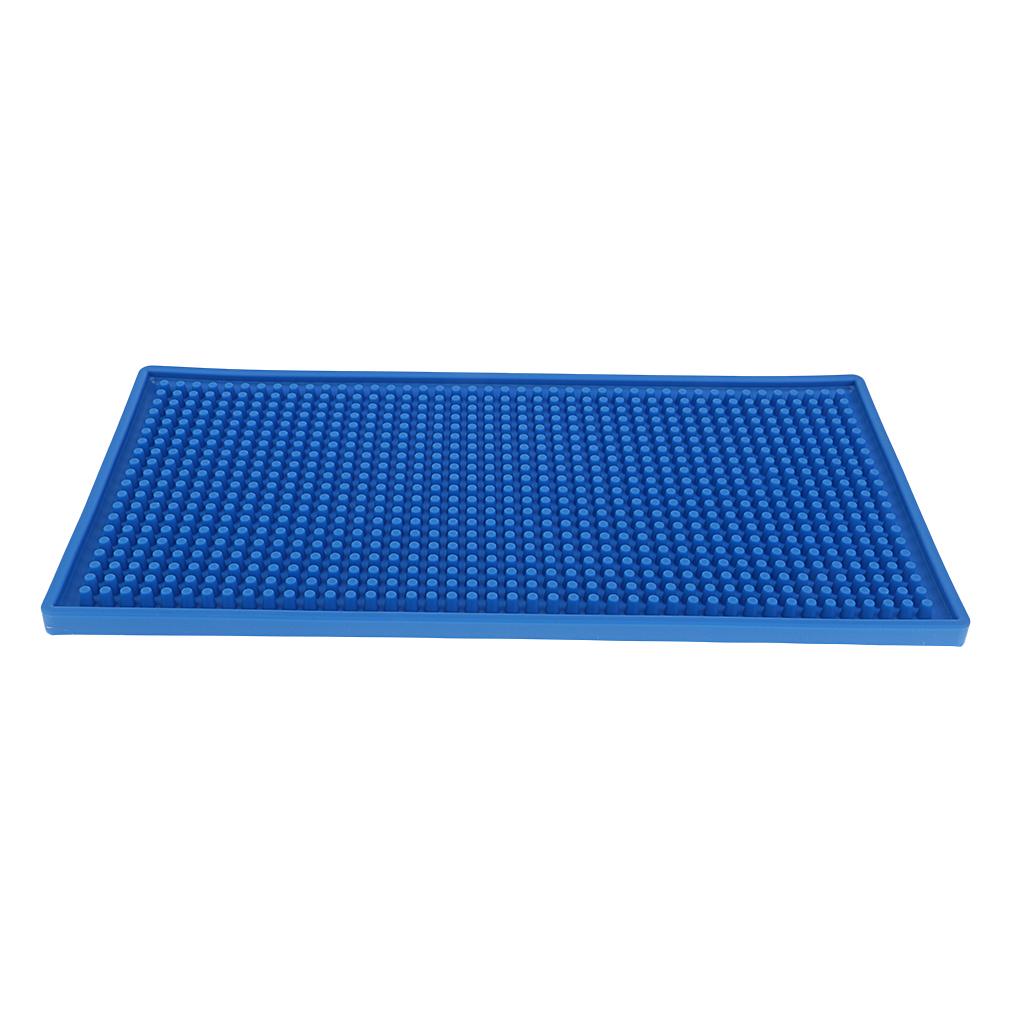 Rubber Bar Service Mat Water Proof PVC Mat Kitchen Coaster Blue