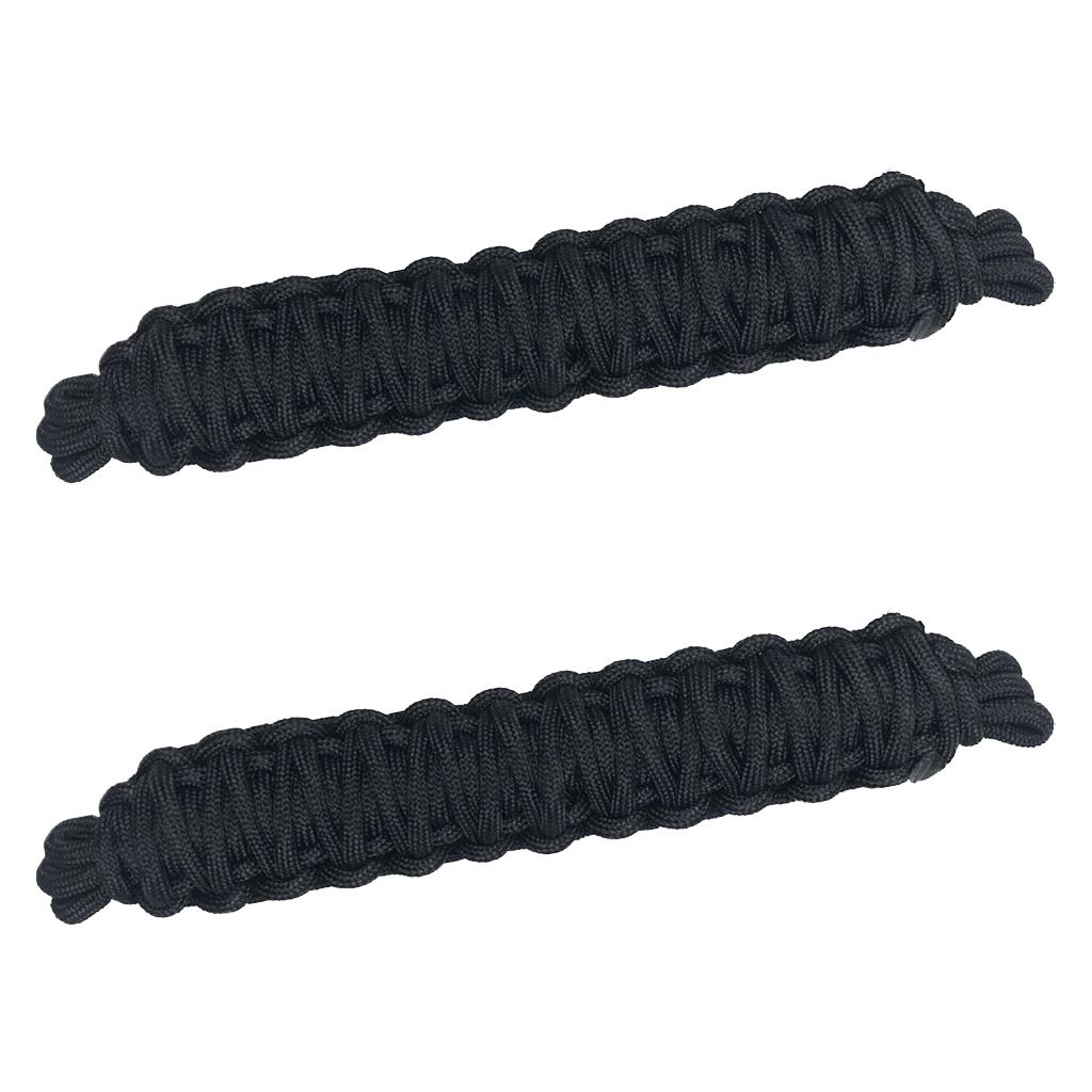 2PCS Front, Rear Adjustable Door Straps + 2PCS Heavy Duty Unlimited Roll Bar Grab Handles for Jeep Wrangler JK