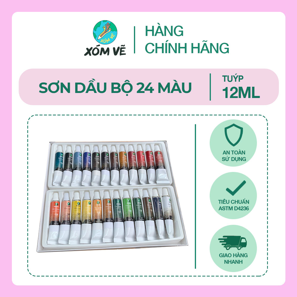 Sơn dầu bộ 12/18/24 màu tuýp 12ml