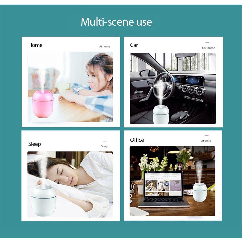 Máy xông tinh dầu mini cho phòng ngủ, trên xe hơi - Máy khuyếch tán tinh dầu phun sương, đuổi muỗi, tạo ẩm
