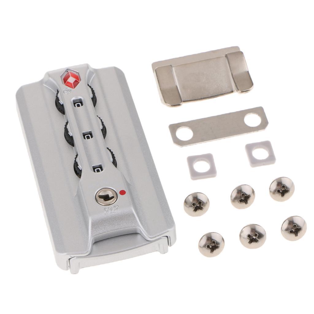 2X 3 Digit Combination Padlock Aluminum Luggage Suitcase TSA Code Locks Silver