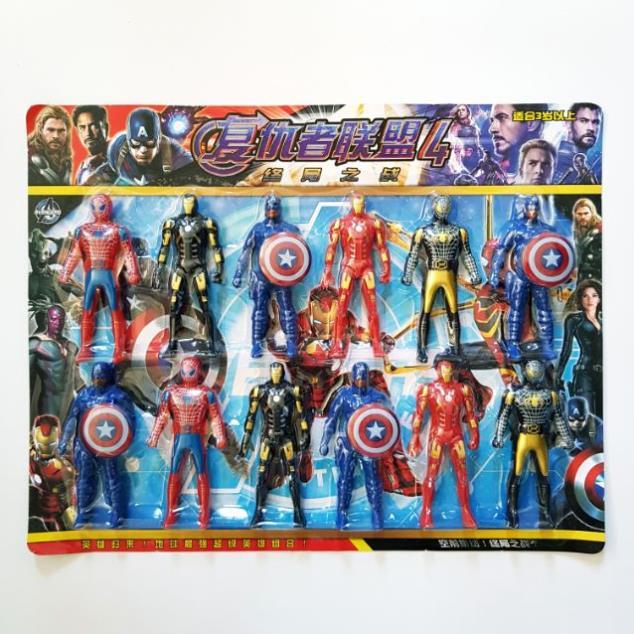 Vỉ đồ chơi 12 siêu anh hùng Avenger - mô hình siêu nhân - hình siêu nhân