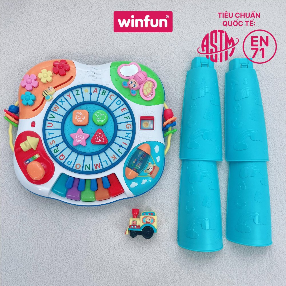 Đồ chơi bàn nhạc đa năng tập đứng cho bé học chữ có nhạc bằng nhựa 0801 hiệu Winfun giúp bé vừa chơi vừa học, phát triển kỹ năng