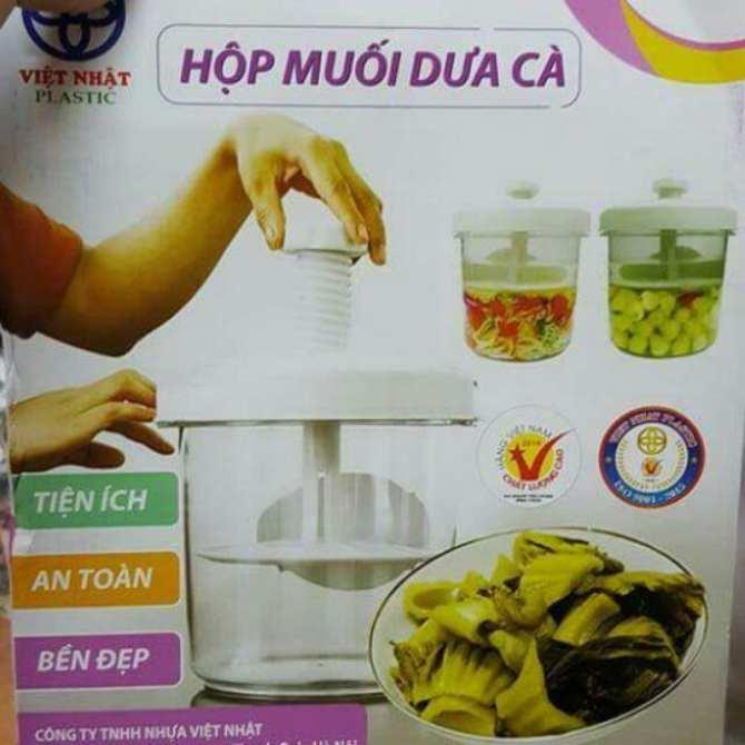 Hộp muối dưa cà chấ lượng với Chất liệu nhựa PP nguyên chất 100% - Thời gian làm dưa chua, cà muối siêu nhanh