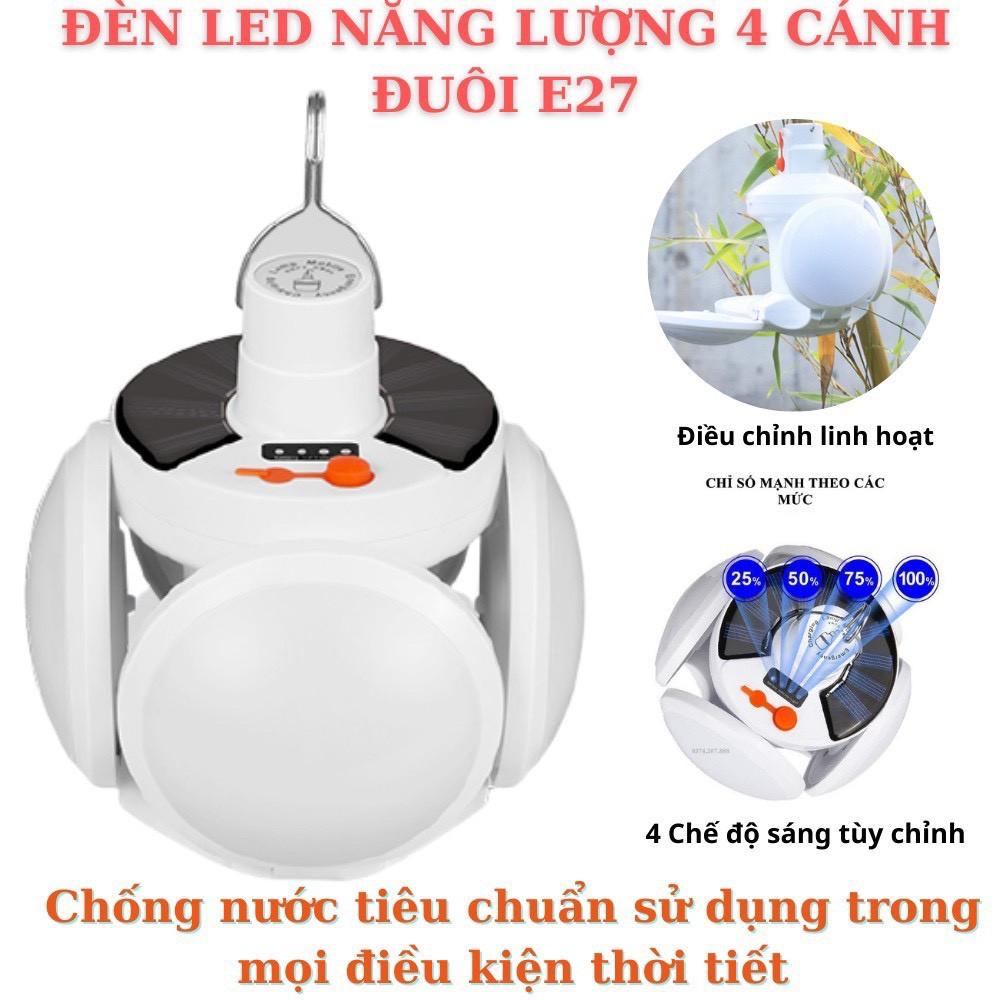 Đèn Led Năng Lượng Mặt Trời 4 Cánh Đuôi 40W 4 chế độ sáng .