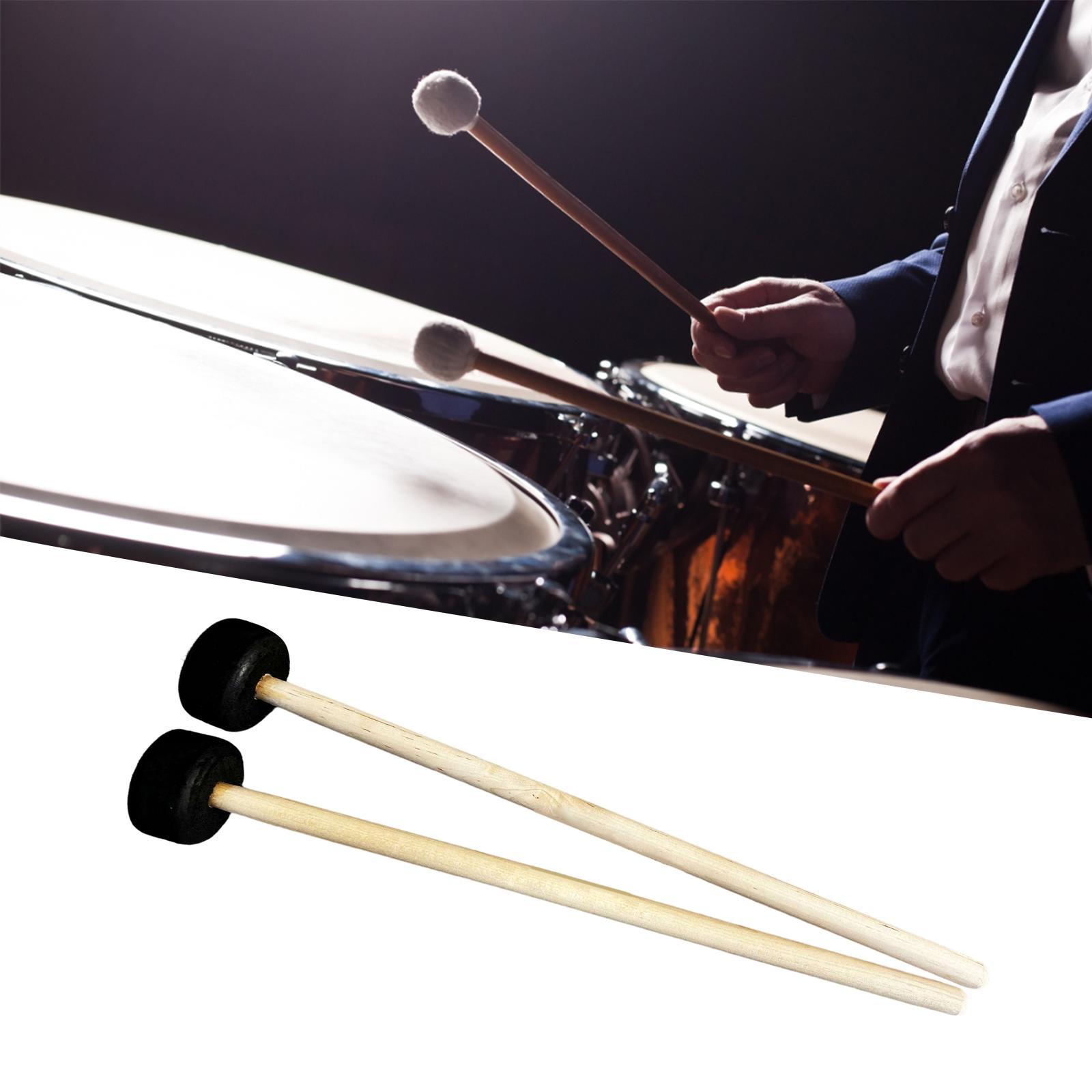 2Pcs Drumsticks Percussion Accs Multipurpose Wear Resistant for Hand Drum Black