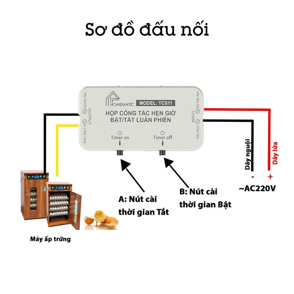 Hộp công tắc hẹn giờ tắt bật luân phiên TCS11