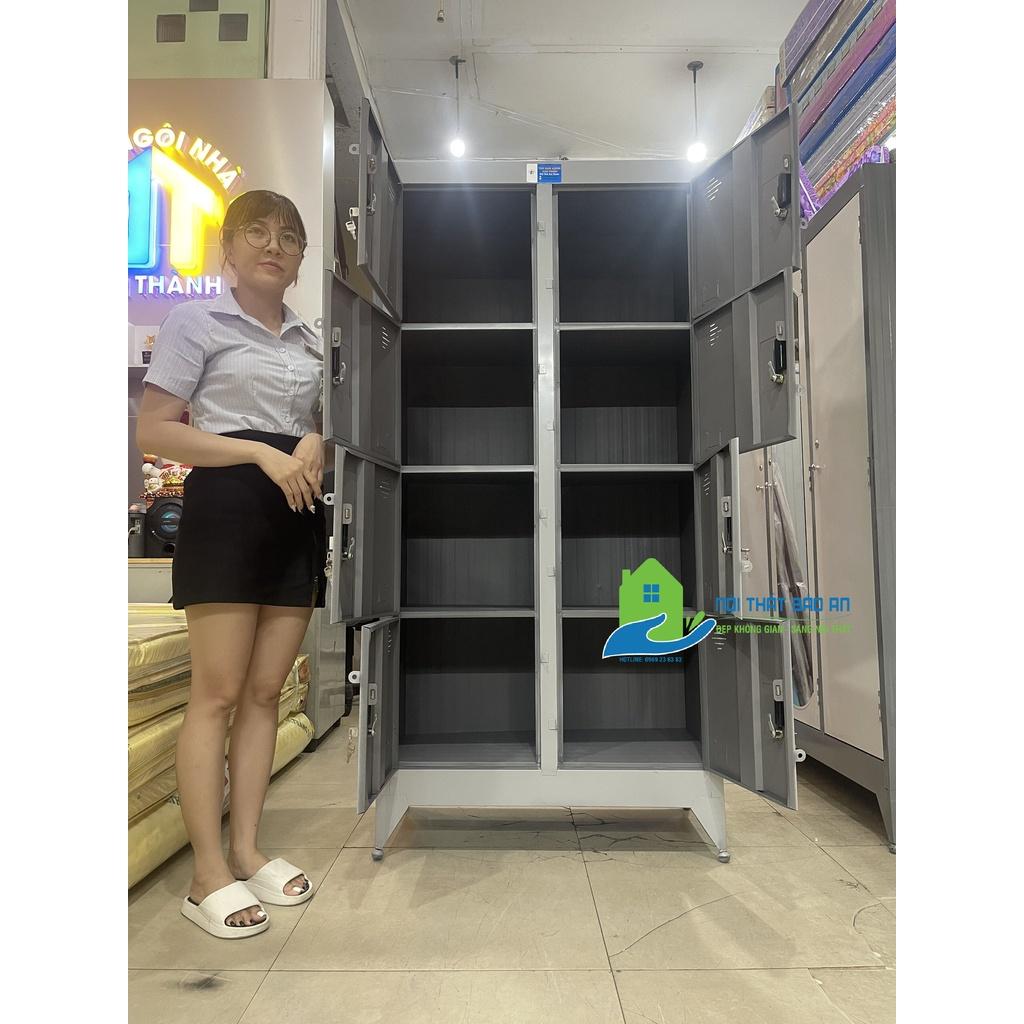 Tủ hồ sơ sắt tủ locker 8 cửa văn phòng có khóa an toàn - Nội Thất Bảo An