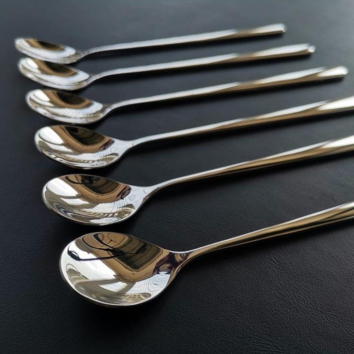 Thìa inox cao cấp set hộp 5 chiếc Muỗng ăn Hộp 5 thìa cán dài Hàn Quốc cho bé