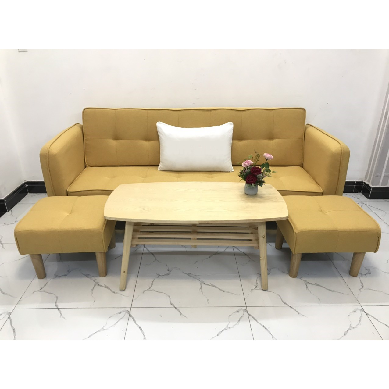 Bộ ghế sofa giường sofa bed tay vịn phòng khách sopha sivali07 salon