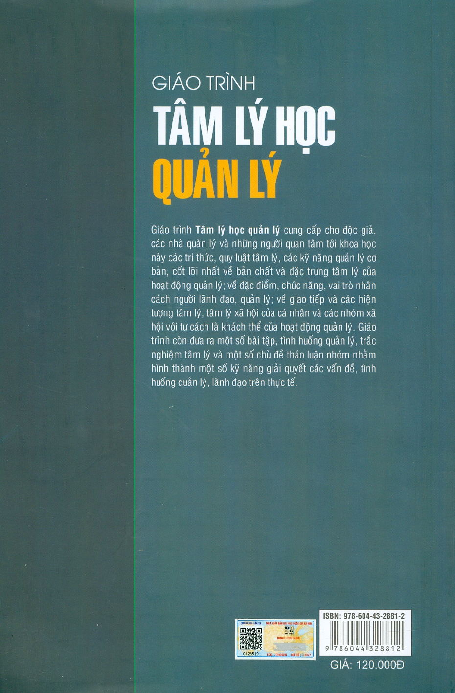 Giáo Trình Tâm Lý Học Quản Lý (Tái bản lần 2 năm 2024) -  Nguyễn Hữu Thụ chủ biên
