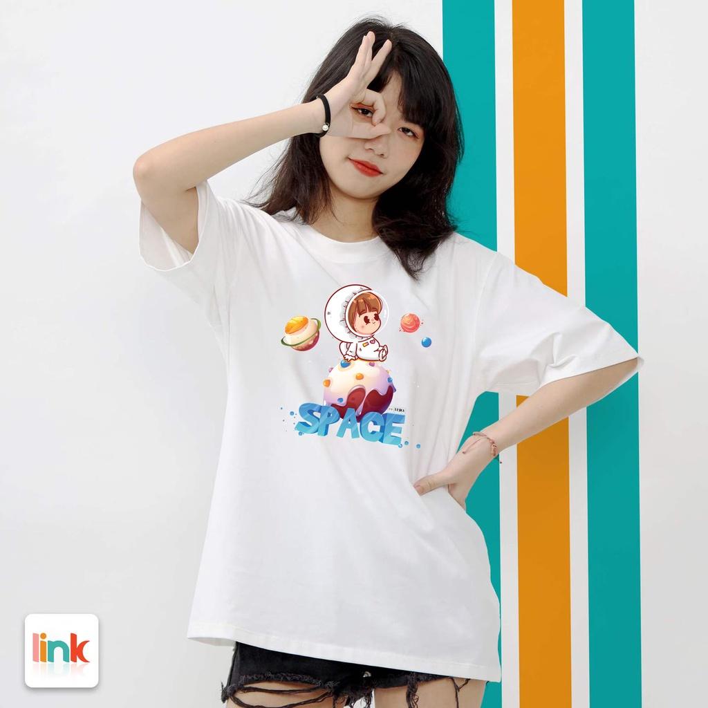 Áo form rộng nữ SPACE CUTE tay lỡ unisex