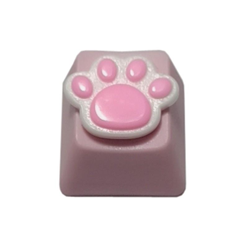 HSV 1PC DIY Keycap Cute Pure Lovely Cat Paw Keycap Mechanical Keyboard Keycap R4 Pink Key Cap Pink Cat Paw keycaps