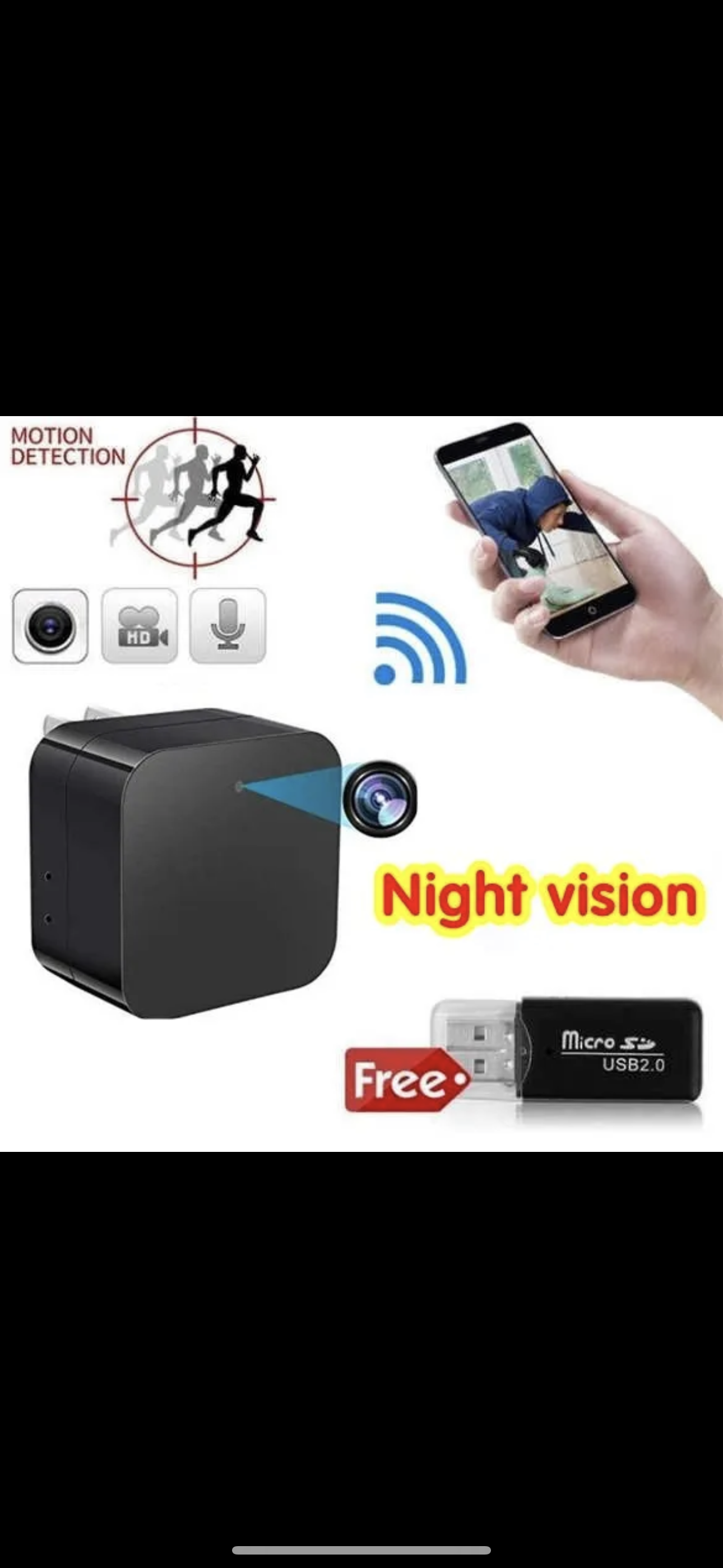 Camera mini H9pro-1080p wifi hồng ngoại kèm thẻ 64Gb