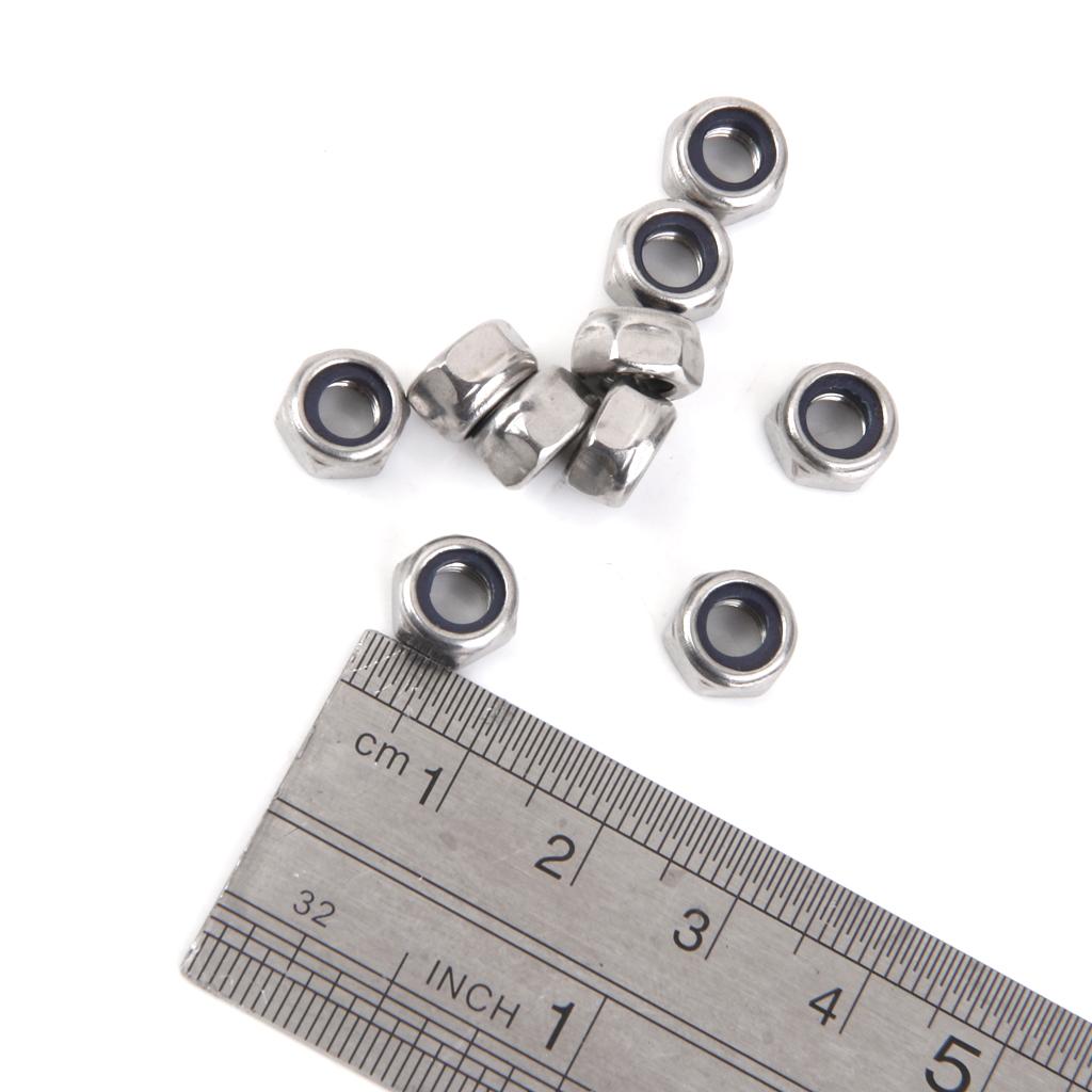 2x10Pcs M5 Stainless Steel A2 Nylon Collar Insert Self-lock Nuts Bolts Screws