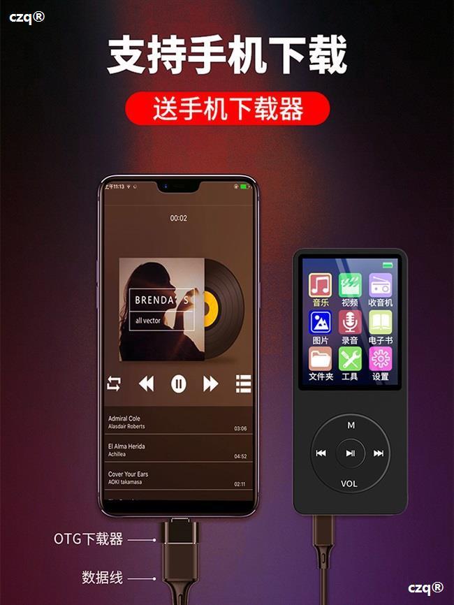 Ưu đãi nhất mp3 Walkman phiên bản học sinh siêu mỏng nhỏ cầm tay mp4 học sinh cấp 3 Máy nghe nhạc tiếng anh nghe bài hát mp5 chuyên dụng