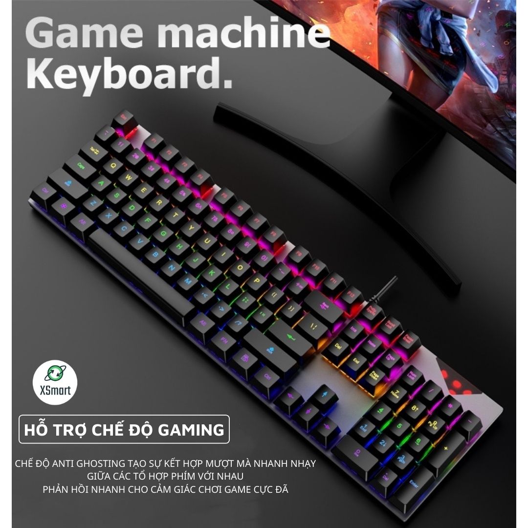 Bàn Phím Cơ Gaming XSmart K1 RED Switch 20 Chế Độ LED Màu Cực Đẹp Chơi Mọi Tựa Game Trên Máy Tính Laptop PC - Hàng Chính Hãng