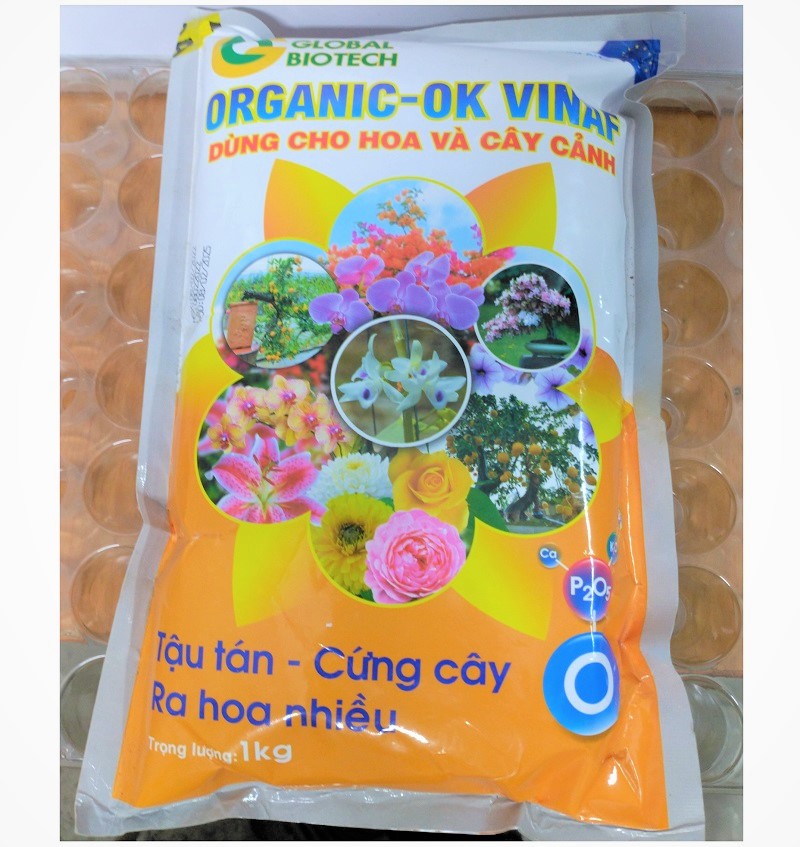 ORGANIC-OK VINAF DÙNG CHO HOA VÀ CÂY CẢNH super grow, healthy plant tậu tán - cứng cây - ra hoa nhiều khối lượng tịnh 1kg