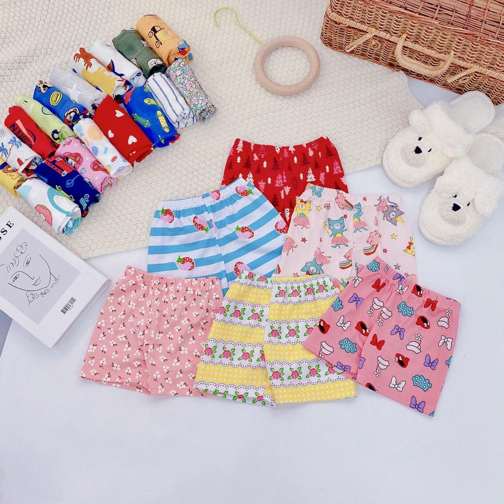Quần đùi chục cho bé gái bé trai quần chục đùi chất thun lạnh cotton cho bé họa tiết ngộ đáng yêu lili.kids QC01