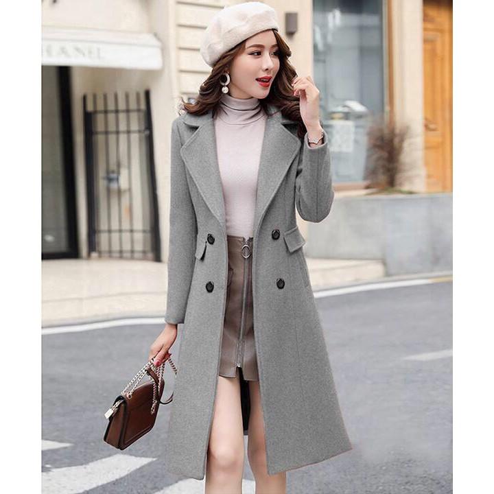 ÁO KHOÁC CỔ VEST DÁNG DÀI 4 NÚT QC430389VN
