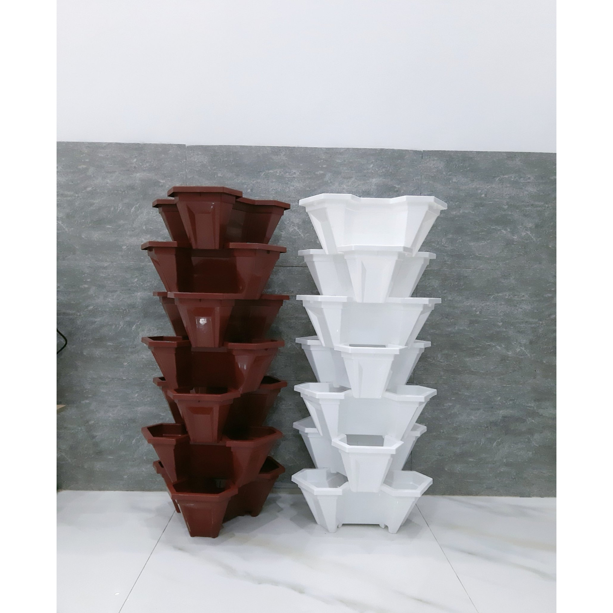COMBO 2 THÁP TRỒNG RAU HỮU CƠ - Độ bền cao-Tiện dụng - Tiết kiệm không gian