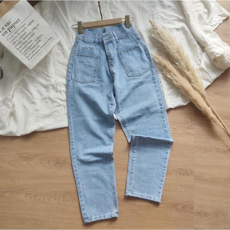 Quần baggy jean hai túi ốp mã 340B, hình thật ảnh sàn