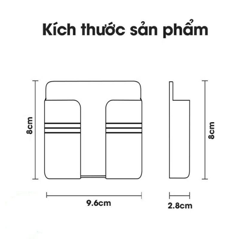 Kệ dán tường để remote, giá đỡ điện thoại - điều khiển có khe hở tiện dụng