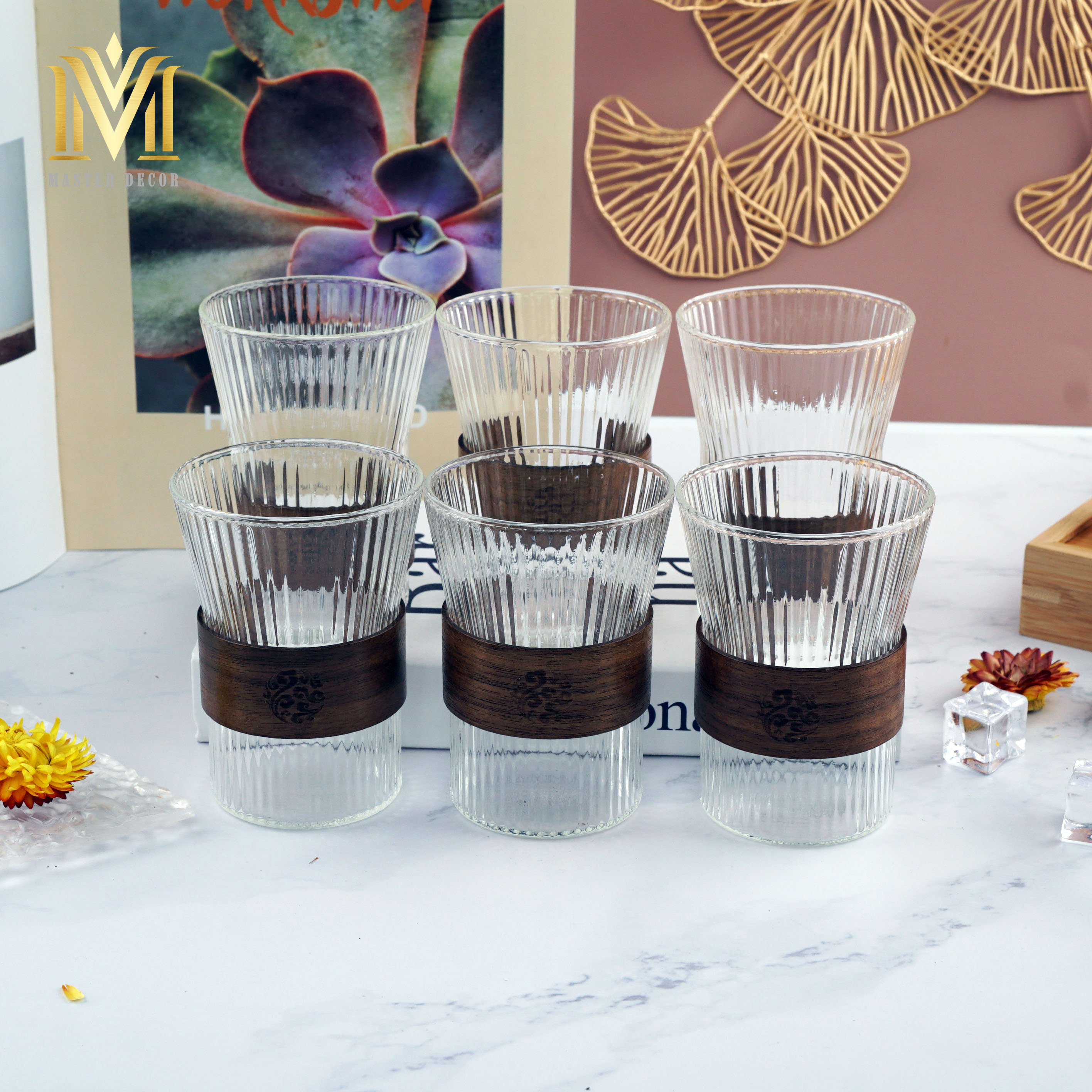 CỐC THỦY TINH JX12 BỌC VỎ GỖ DUNG TÍCH 320ML