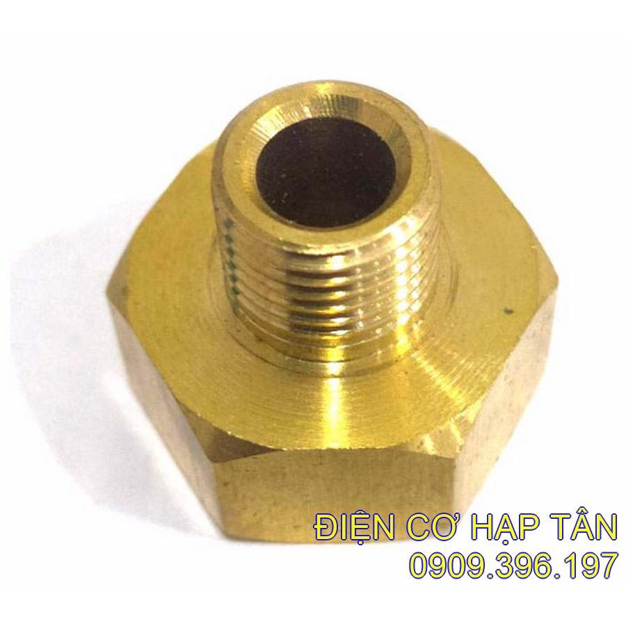 Đầu nối thau răng trong 22mm ra răng 14mm - cho máy rửa xe mini xài dây xịt răng 14mm , để rửa máy lạnh