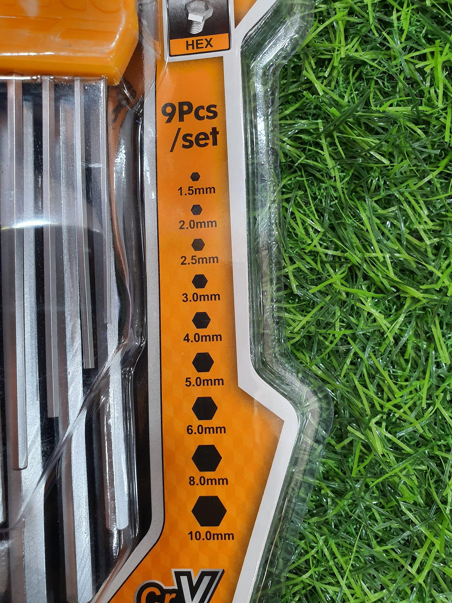 BỘ 9 CHÌA LỤC GIÁC ĐẦU BẰNG 1.5-10MM INGCO HHK11092 - HÀNG CHÍNH HÃNG