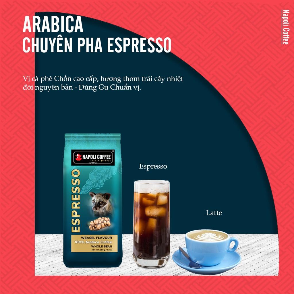 Cà phê Arabica Gu Cafe Chồn Napoli Coffee 250gr/túi - Cà phê SẠCH Dùng Pha Espresso, Capuchino Đậm Đà Chuẩn Gu Kiểu Ý