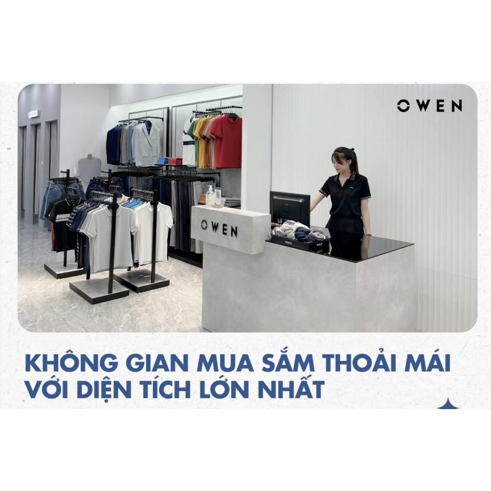 OWEN - () Quần âu nam công sở dáng Slimfit màu navy kẻ sọc mã QS20678L0