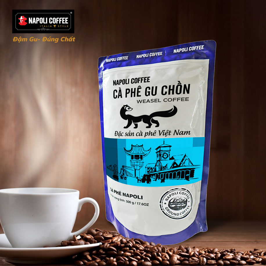 Cà Phê Chồn Napoli Coffee 500g/túi - Cafe Arabica/Robusta/Culi Hạt SẠCH Cao Cấp Chuyên Pha Phin hoặc Máy