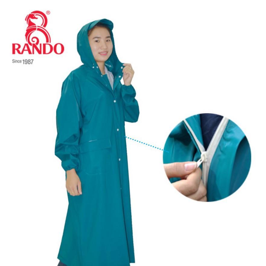 Áo Mưa Dây Kéo RANDO Cao Cấp Chính Hãng Cho 1 Người Bít Sườn Thời Trang Nhựa Không Thấm Nước GÍA SỈ ZIPPER