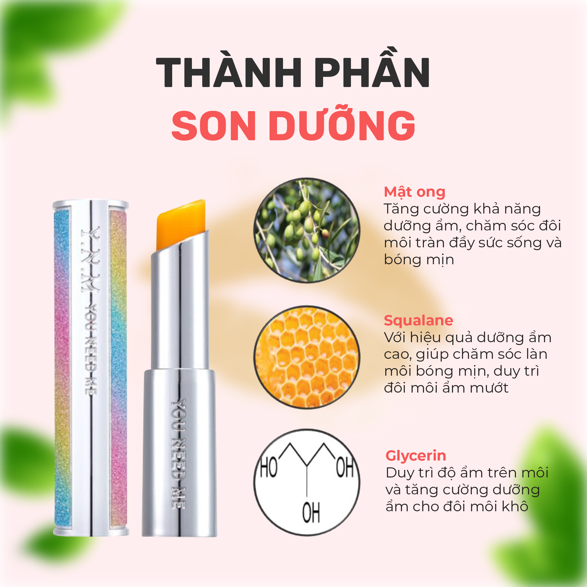 Son Dưỡng Mềm Môi, Hết Thâm, Đổi Màu YNM Rainbow Honey Lip 3g