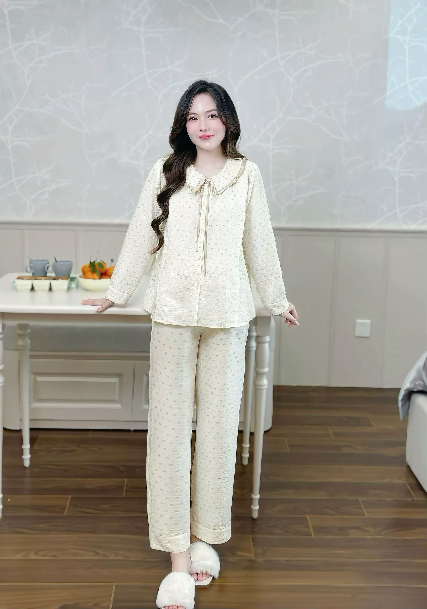 Bộ bầu mặc nhà và sau sinh đũi cao cấp mềm nhẹ mát áo có khóa dọc bé ti và quần chun chỉnh bụng