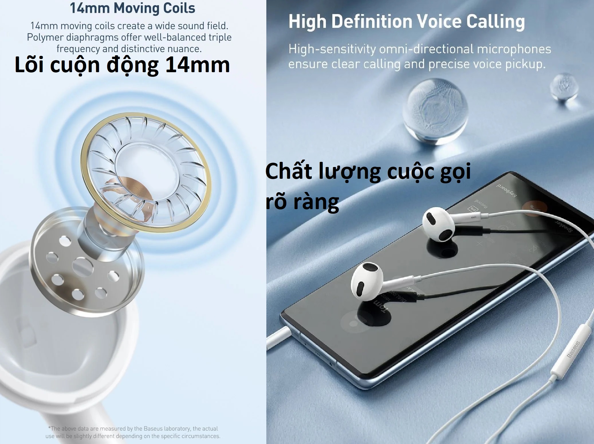 Tai nghe nhét tai hỗ trợ mic chân cắm 3.5mm Baseus Encok H17 NGCR020002 -Hàng chính hãng