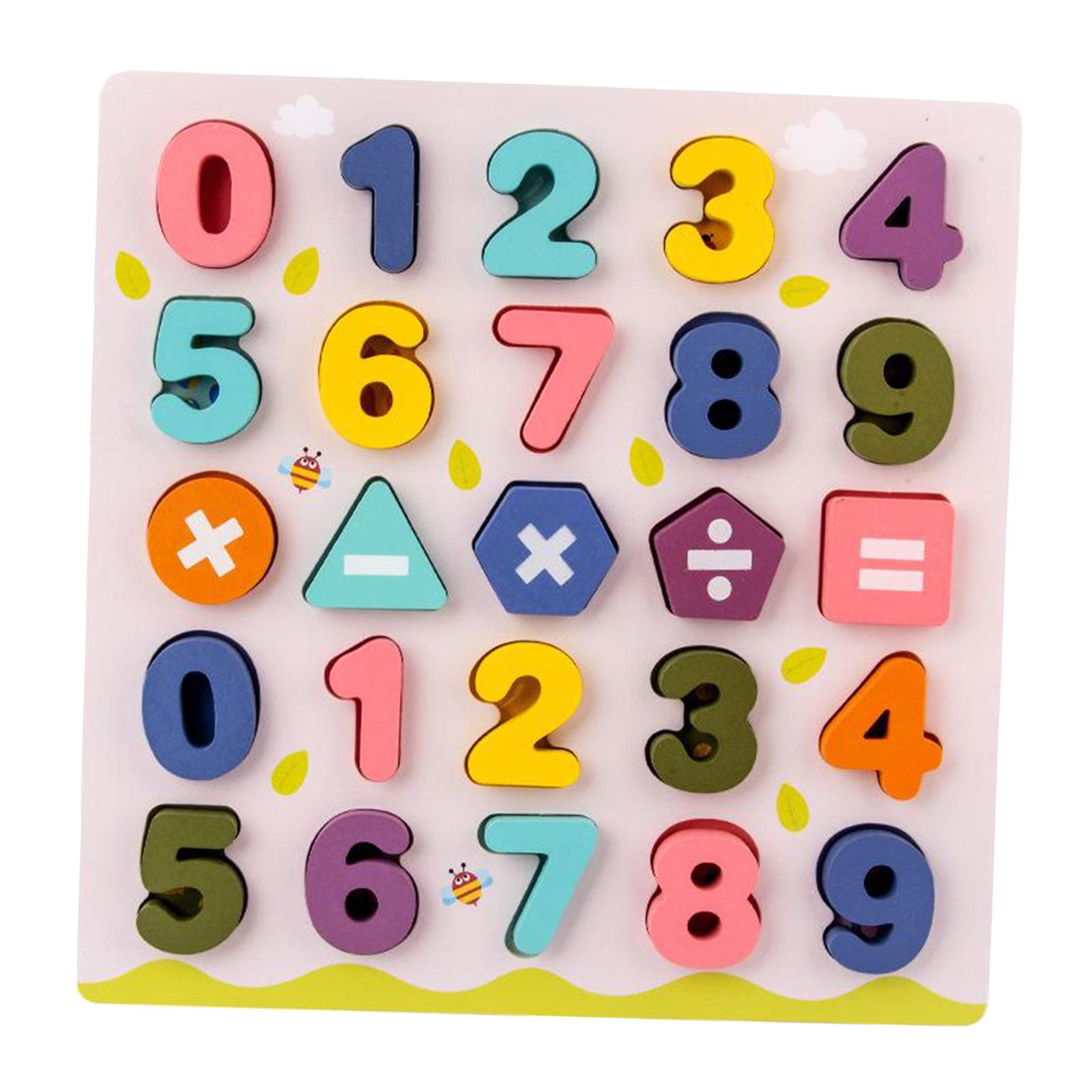 Toddler Jigsaw Kids Puzzle Letters Numbers Wooden Learning Toys