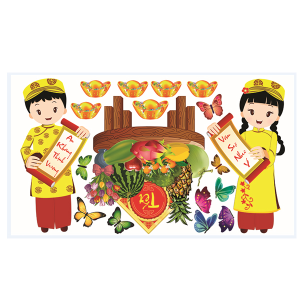 Decal Dán Tường Trang Trí Tết Xuân Combo Số 25