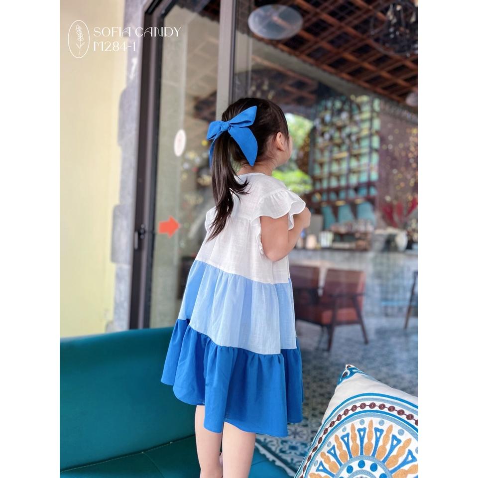 ĐẦM TẦNG LINEN PHỐI MÀU XINH XẮN