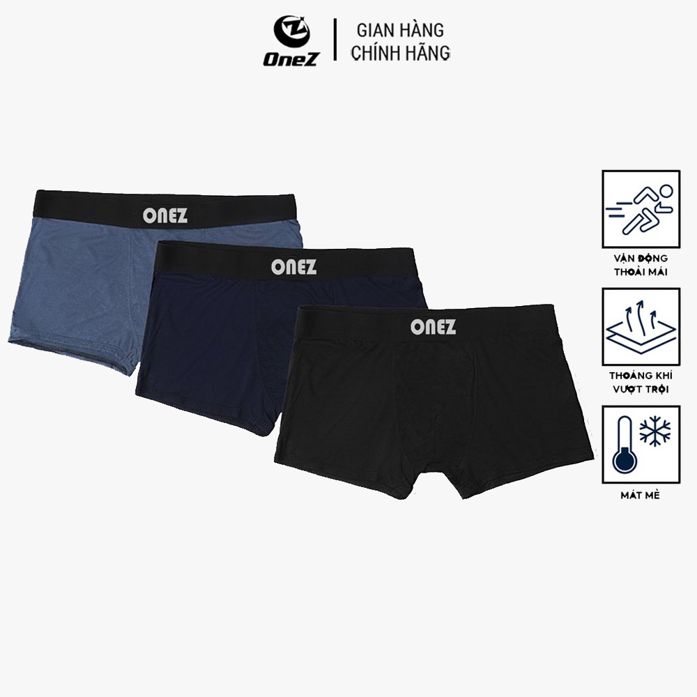 Combo 3 Quần Lót Nam Thun Cotton OneZ Dáng Trunk Co Giãn, Thoải Mái - QL1