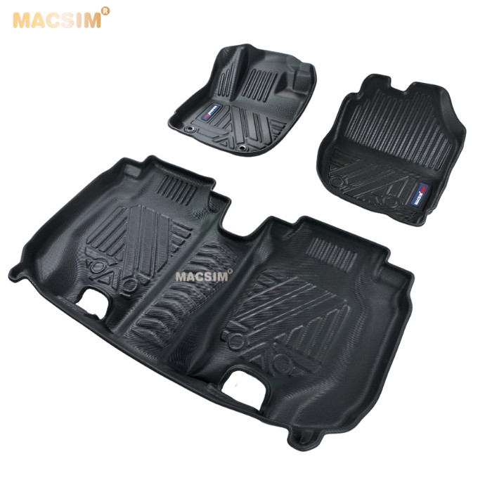 Thảm lót sàn xe ô tô Honda HRV 2019 -2022 Nhãn hiệu Macsim chất liệu nhựa TPV cao cấp màu đen