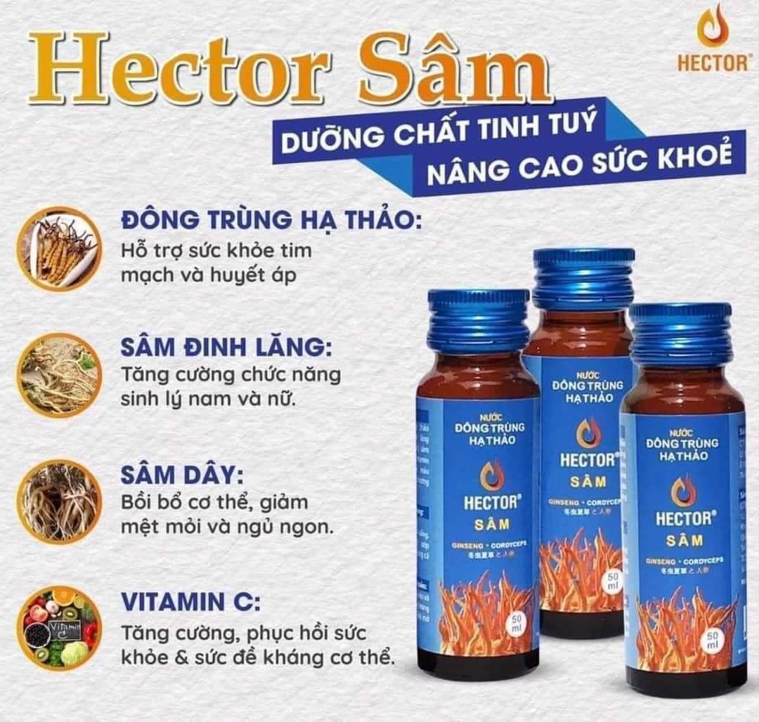 Nước Đông Trùng Hạ Thảo Hector Sâm, Uống Trực Tiếp, Giúp Tăng Sức Đề Kháng, Tăng Cường Sinh Lý Nam Nữ, Tăng Tiết Sữa Cho Mẹ, Bảo Vệ Chức Năng Gan Thận, Giảm SAy Tàu Xe, Nam, Nữ, Người Lớn Tuổi Đều Dùng Được.