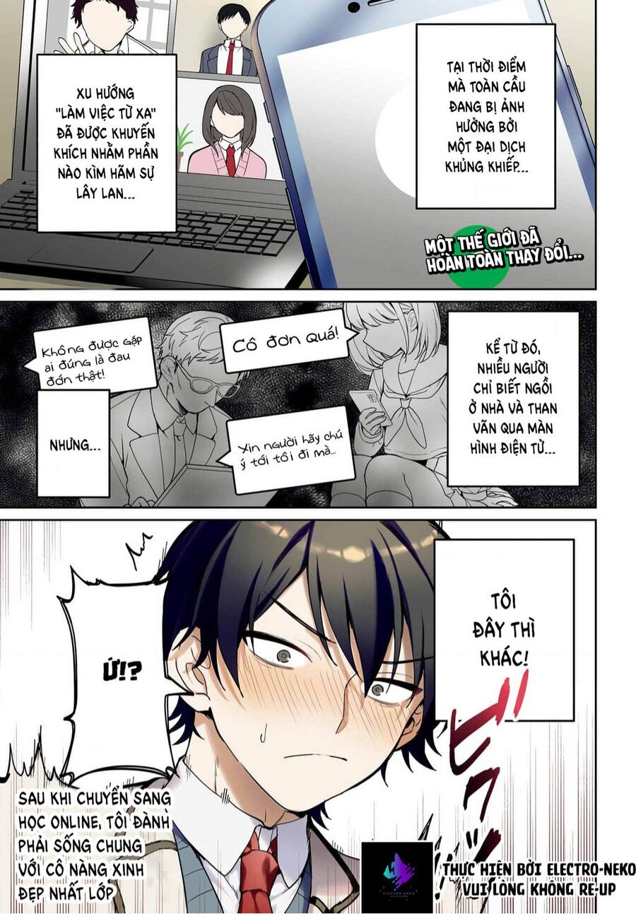 sau khi chuyển sang học online, tôi đành phải chuyển sang sống chung với cô nàng xinh đẹp nhất lớp chapter 1 1