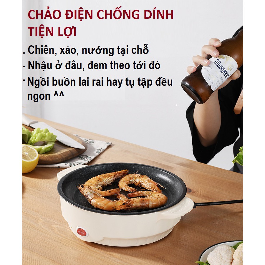 Chảo Chiên Nướng Chống Dính Mini Bằng Điện Đường Kính 26cm Kiểu Chuyên Dùng