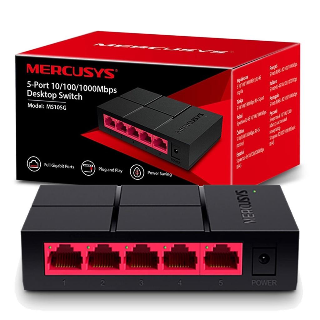 Bộ chia mạng lan 5 8 cổng Mercusys MS105G MS108G switch 5 port 8 port gigabit 10/100/1000 Mbps - Hàng chính hãng