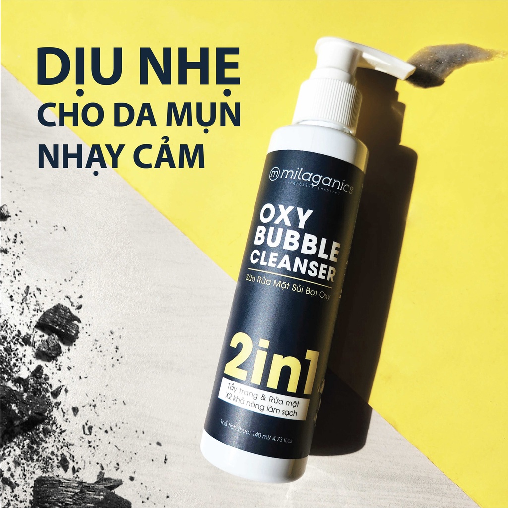 Sữa Rửa Mặt & Tẩy Trang MILAGANICS Công Thức Sủi Bọt Oxy và Than Tre Hoạt Tính Phù Hợp Cho Da Dầu Mụn, Da Nhạy Cảm