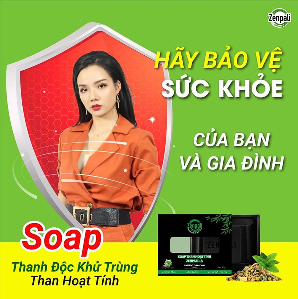 Xà phòng than hoạt tính Zenpali A - Soap ngừa mụn, sạch da, loại bỏ mùi hôi