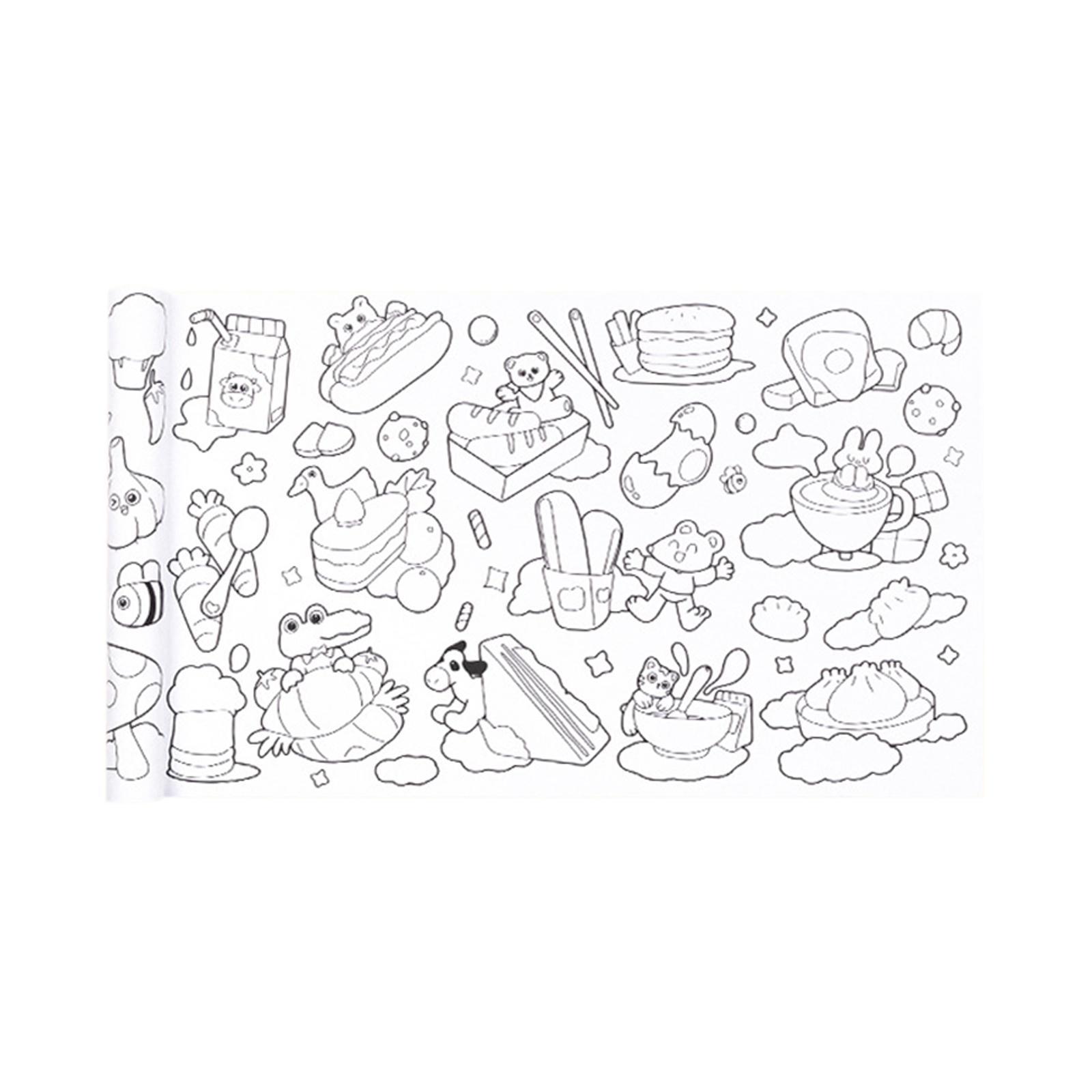 2Pcs Coloring Paper Roll Colorable DIY Art Drawing