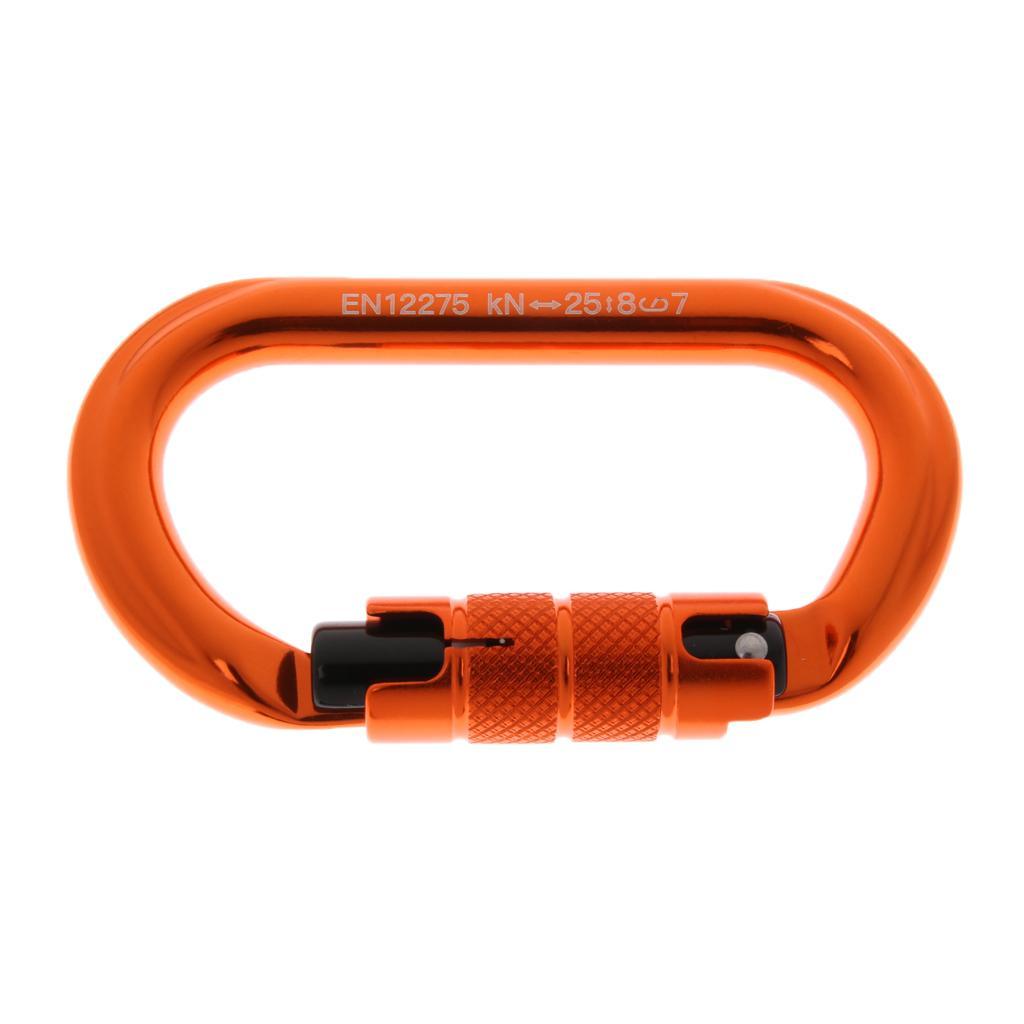 4xOval Climbing Carabiner 25KN Aluminum Auto Locking Carabiner orange
